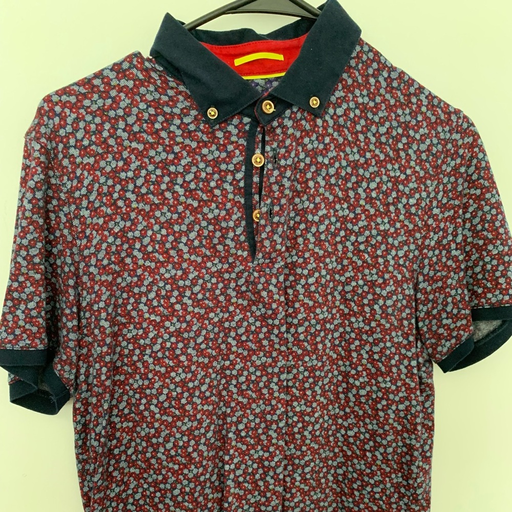 Ted Baker Pique Polo Men’s 3 (Red Floral Print)
